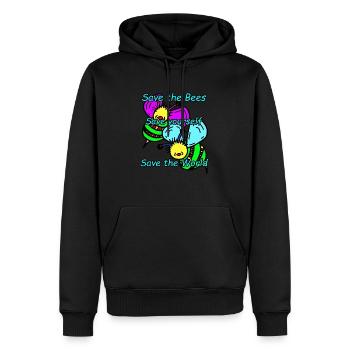 Abeilles - Sweat à capuche Premium bio Homme - noir - Devant - Nico (187cm)