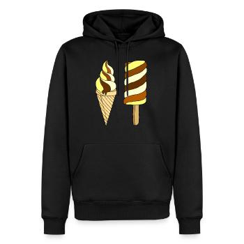 Eis - Männer Premium Bio Hoodie - Schwarz - Vorne - Nico (187cm)