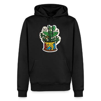 I Love Plants - Plant Lover - Haring Art - Men’s Premium Organic Hoodie - black - Front - Nico (187cm)