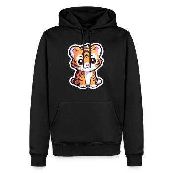 Bébé animal - Sweat à capuche Premium bio Homme - noir - Devant - Nico (187cm)
