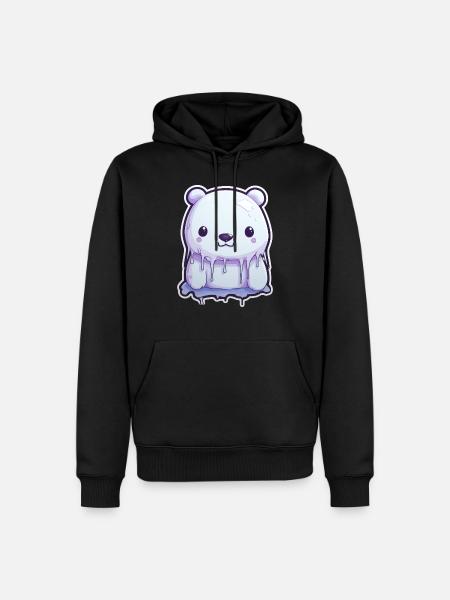 Süßer Eisbär Eis - Männer Premium Bio Hoodie - Schwarz
