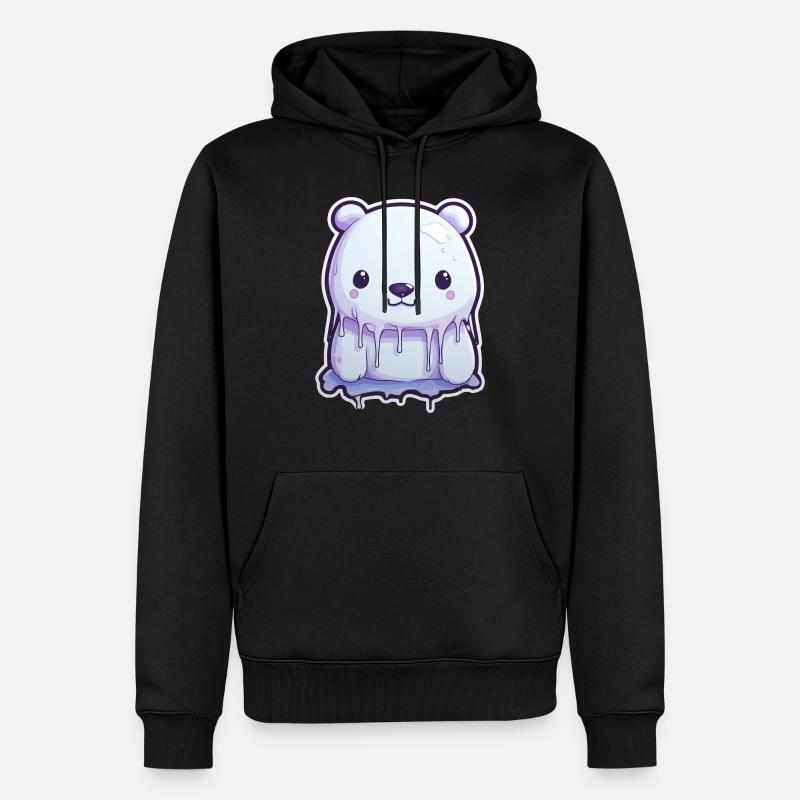 Süßer Eisbär Eis - Männer Premium Bio Hoodie - Schwarz