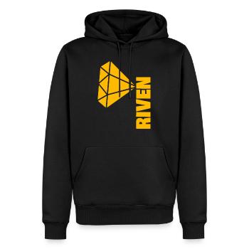 Geschenk für Riven - Männer Premium Bio Hoodie - Schwarz - Vorne - Nico (187cm)