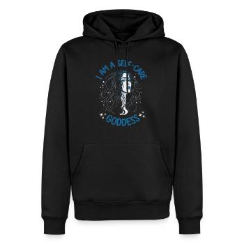 Déesse des soins personnels - Sweat à capuche Premium bio Homme - noir - Devant - Nico (187cm)