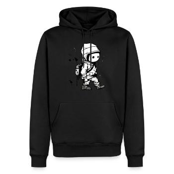 Kako street art - Sweat à capuche Premium bio Homme - noir - Devant - Nico (187cm)