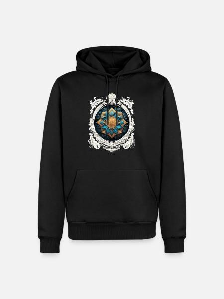MANDALA VINTAGE COSMIC - Sweat à capuche Premium bio Homme - noir