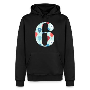 6e anniversaire ballon - Sweat à capuche Premium bio Homme - noir - Devant - Nico (187cm)