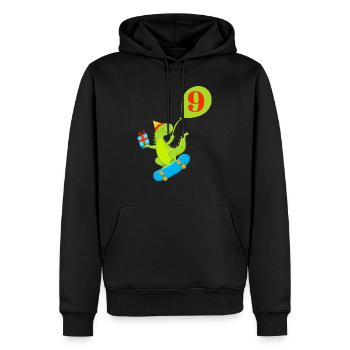 9. Geburtstag Niedlicher Dinosaurier - Männer Premium Bio Hoodie - Schwarz - Vorne - Nico (187cm)