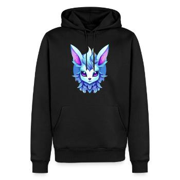 Fantasy animal fox cat - Men’s Premium Organic Hoodie - black - Front - Nico (187cm)