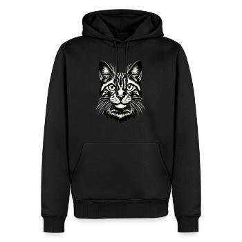 KatzengesichtKatze, Katzengesicht, Schnurren - Männer Premium Bio Hoodie - Schwarz - Vorne - Nico (187cm)