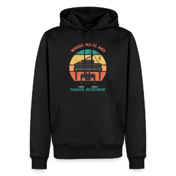 Wo Musik ? - Männer Premium Bio Hoodie - Schwarz - Vorne - Nico (187cm)