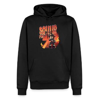 Thème de garçon d’anniversaire de pompier pour enfants de 7 ans - Sweat à capuche Premium bio Homme - noir - Devant - Nico (187cm)