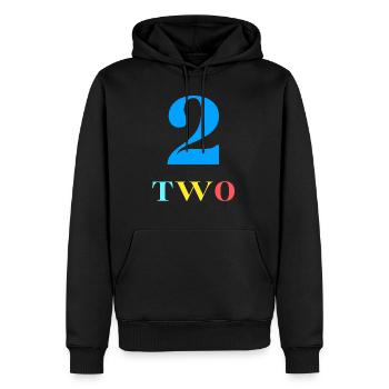 Two-2e anniversaire - Sweat à capuche Premium bio Homme - noir - Devant - Nico (187cm)