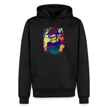 Fashion Cute Retro Style Trendy 90s Funny Vogue - Men’s Premium Organic Hoodie - black - Front - Nico (187cm)
