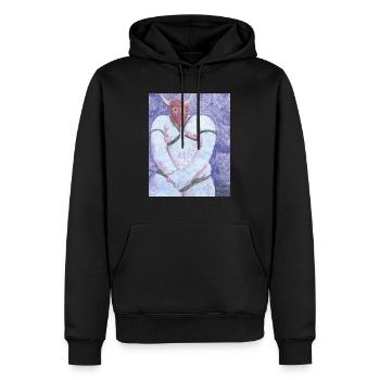 Homme bête - Sweat à capuche Premium bio Homme - noir - Devant - Nico (187cm)