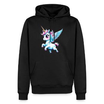Licorne Einhorn Kawaii - Männer Premium Bio Hoodie - Schwarz - Vorne - Nico (187cm)
