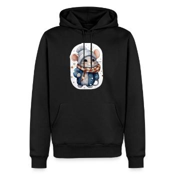 Süße Wintermaus - Männer Premium Bio Hoodie - Schwarz - Vorne - Nico (187cm)