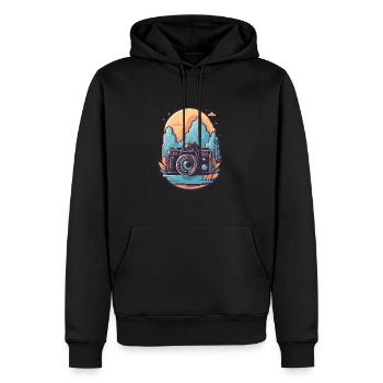 Forest Lens - Sweat à capuche Premium bio Homme - noir - Devant - Nico (187cm)