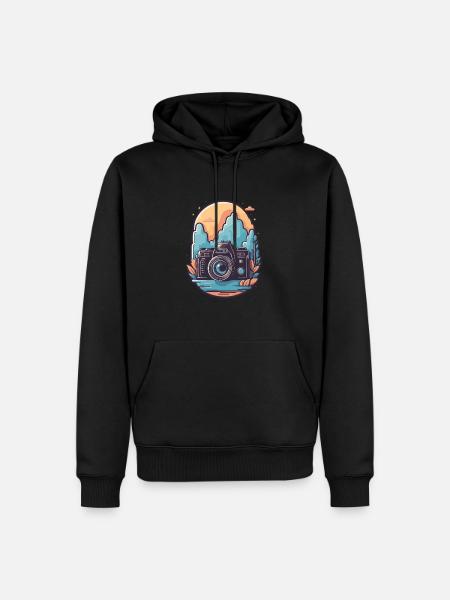 Forest Lens - Sweat à capuche Premium bio Homme - noir