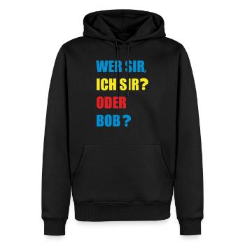 wer sir - Männer Premium Bio Hoodie - Schwarz - Vorne - Nico (187cm)