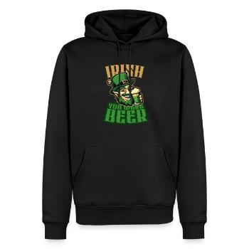 Irish you were Beer - Funny Irish St. Patricks Day - Männer Premium Bio Hoodie - Schwarz - Vorne - Nico (187cm)