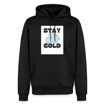 STAY COLD - Männer Premium Bio Hoodie - Schwarz - Vorne - Nico (187cm)
