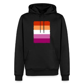 lesbian flag Lez flag Hochformat lgbtq lesbisch - Männer Premium Bio Hoodie - Schwarz - Vorne - Nico (187cm)