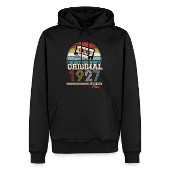 Elegantes Retro-Geschenk: 1927 Vintage - Männer Premium Bio Hoodie - Schwarz - Vorne - Nico (187cm)