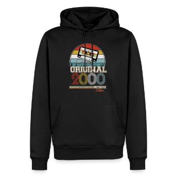 Elegantes Retro-Geschenk: 2000 Vintage - Männer Premium Bio Hoodie - Schwarz - Vorne - Nico (187cm)