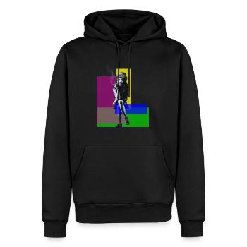Urban Chic : fille inspirée de Banksy - Sweat à capuche Premium bio Homme - noir - Devant - Nico (187cm)