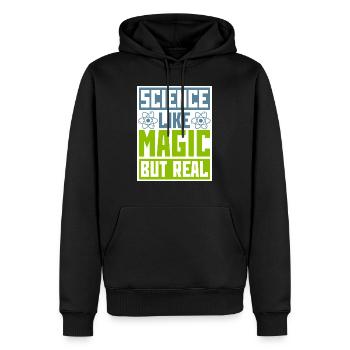 La science comme de la magie, mais un vrai professeur scientifique - Sweat à capuche Premium bio Homme - noir - Devant - Nico (187cm)