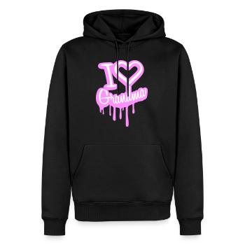 I Love Grandma Oma Liebe Graffiti Großmutter - Männer Premium Bio Hoodie - Schwarz - Vorne - Nico (187cm)