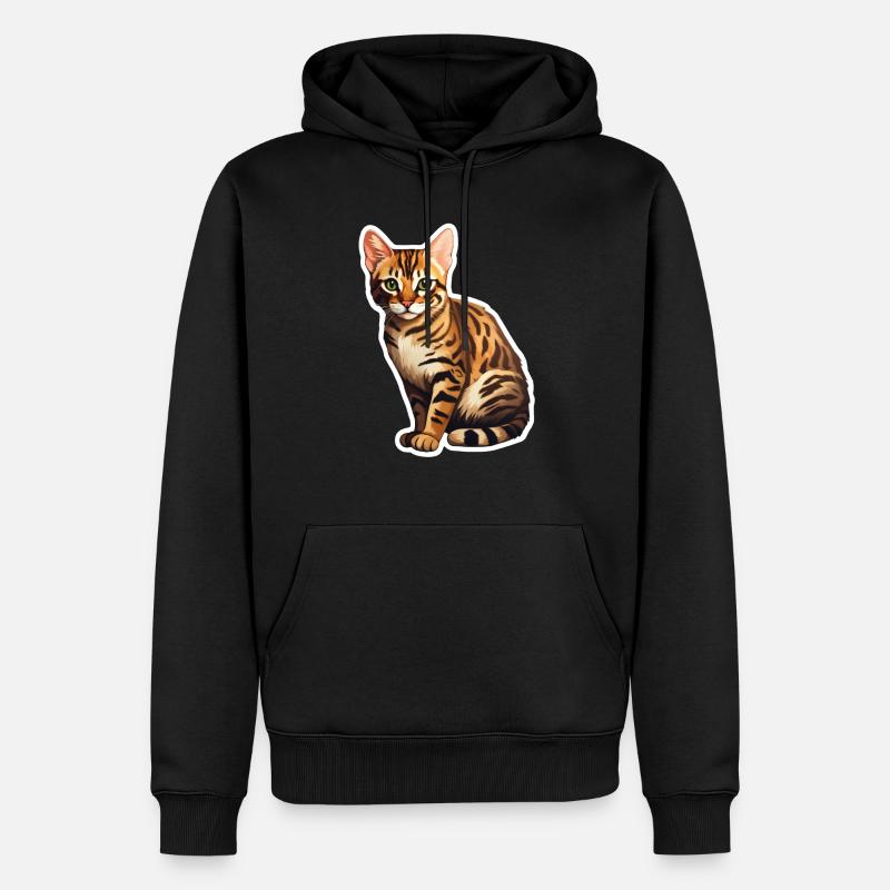 Chat du Bengale - Sweat à capuche Premium bio Homme - noir