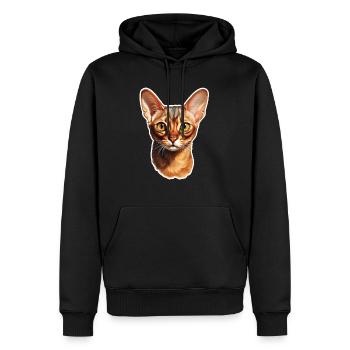 Abessinierkatzenkopf - Männer Premium Bio Hoodie - Schwarz - Vorne - Nico (187cm)