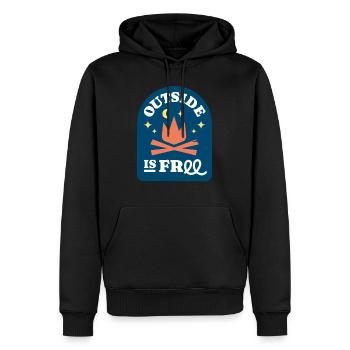 Outside is Free - Sweat à capuche Premium bio Homme - noir - Devant - Nico (187cm)
