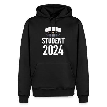 Remise des diplômes de la classe 2024 Fête de remise des diplômes du lycée - Sweat à capuche Premium bio Homme - noir - Devant - Nico (187cm)