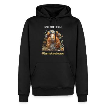 Cochon d’Inde Cute Motif Team Fan - Sweat à capuche Premium bio Homme - noir - Devant - Nico (187cm)