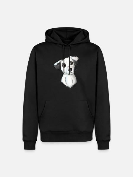 Jack Russell Pattern 6 - Männer Premium Bio Hoodie - Schwarz