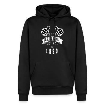 Légende 1999 Authentic 1999 Vintage Bursdag - Sweat à capuche Premium bio Homme - noir - Devant - Nico (187cm)