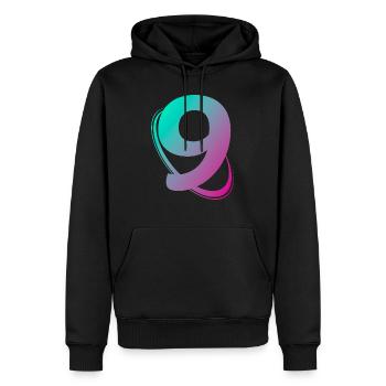 Nummer 9 mehrfarbig - Männer Premium Bio Hoodie - Schwarz - Vorne - Nico (187cm)