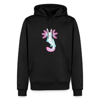 Axolotl de Pâques avec oreilles de lapin - Sweat à capuche Premium bio Homme - noir - Devant - Nico (187cm)