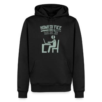 Travail Bureau Bureau à domicile Chargement - Sweat à capuche Premium bio Homme - noir - Devant - Nico (187cm)