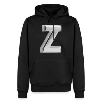 Chrome ,, Z " Métallisé - Sweat à capuche Premium bio Homme - noir - Devant - Nico (187cm)