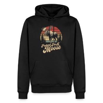 Elch-Humor für Tierfreunde - Männer Premium Bio Hoodie - Schwarz - Vorne - Nico (187cm)