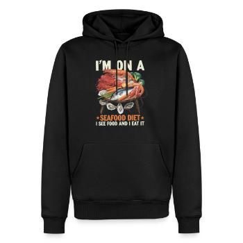 Régime alimentaire à base de fruits de mer - Sweat à capuche Premium bio Homme - noir - Devant - Nico (187cm)