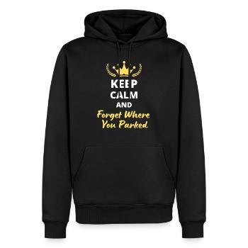 Bewahren Sie Ruhe und vergessen Sie, wo Sie geparkt haben - Männer Premium Bio Hoodie - Schwarz - Vorne - Nico (187cm)