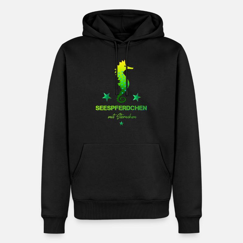 Seepferdchen mit Sternchen Schwimmabzeichen - Männer Premium Bio Hoodie - Schwarz
