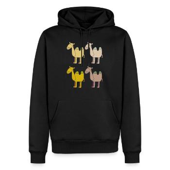 kamelherde bunt - Männer Premium Bio Hoodie - Schwarz - Vorne - Nico (187cm)