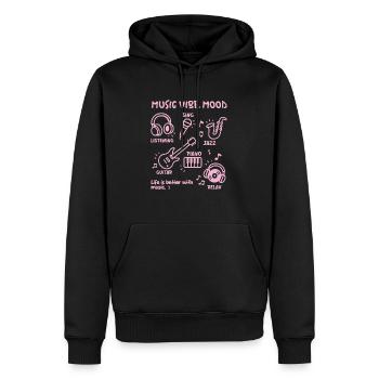 Melody Mood - Men’s Premium Organic Hoodie - black - Front - Nico (187cm)