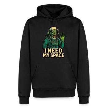 Astronaute zombie - J’ai besoin de mon espace - Sweat à capuche Premium bio Homme - noir - Devant - Nico (187cm)